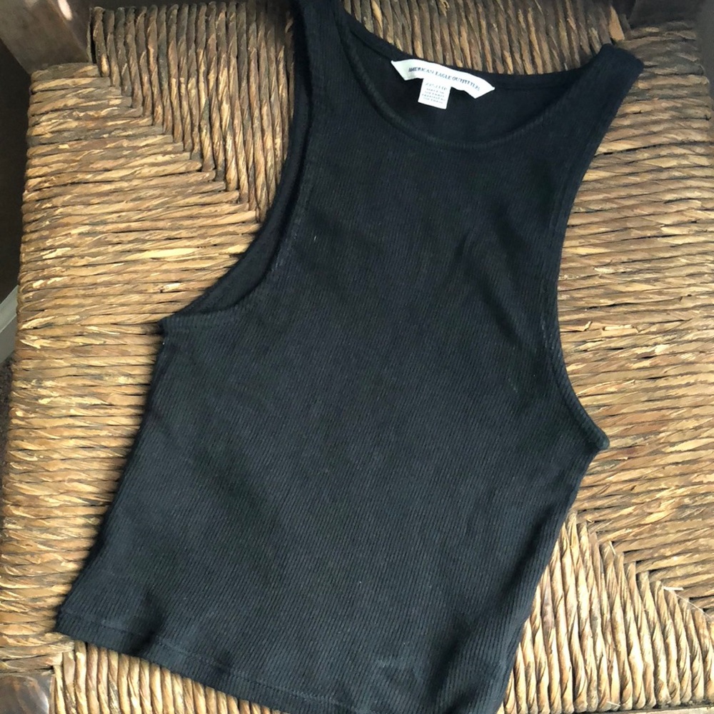American Eagle Outfitters Black Crop Top